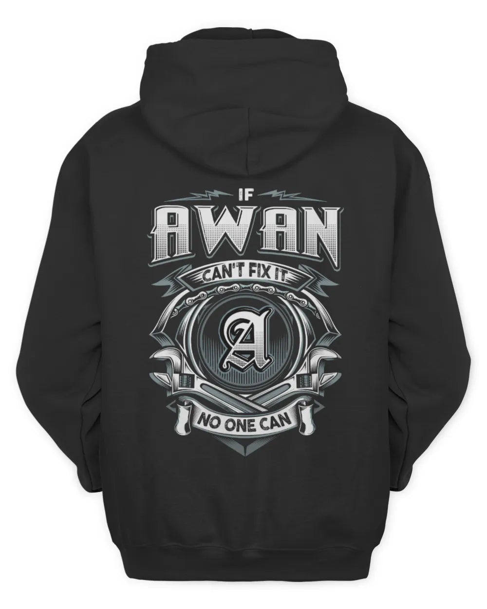AWAN AP81-K4-626 - Personalized Ahmed Quote Apparel “If Ahmed Can't Fix It, No One Can” - Unisex Hoodie - Black