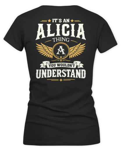 ALICIA KT06-M008 It’s a [NAME] Thing – You Wouldn’t Understand | Personalized Vintage T-Shirt - Women's V-Neck T-Shirt - Black