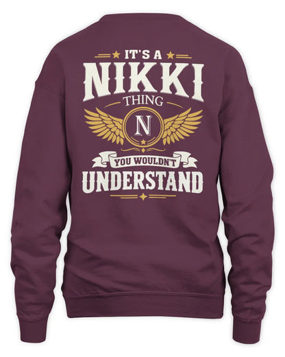NIKKI KT06-M008 It’s a [NAME] Thing – You Wouldn’t Understand | Personalized Vintage T-Shirt - Unisex Sweatshirt - Maroon