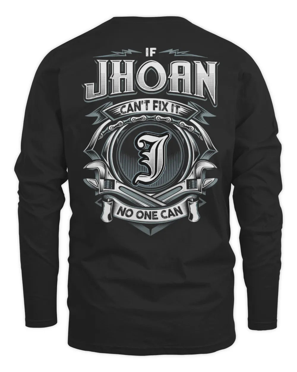 JHOAN AP81-K4-626 - Personalized Ahmed Quote Apparel “If Ahmed Can't Fix It, No One Can” - Men's Long Sleeved T-Shirt - Black