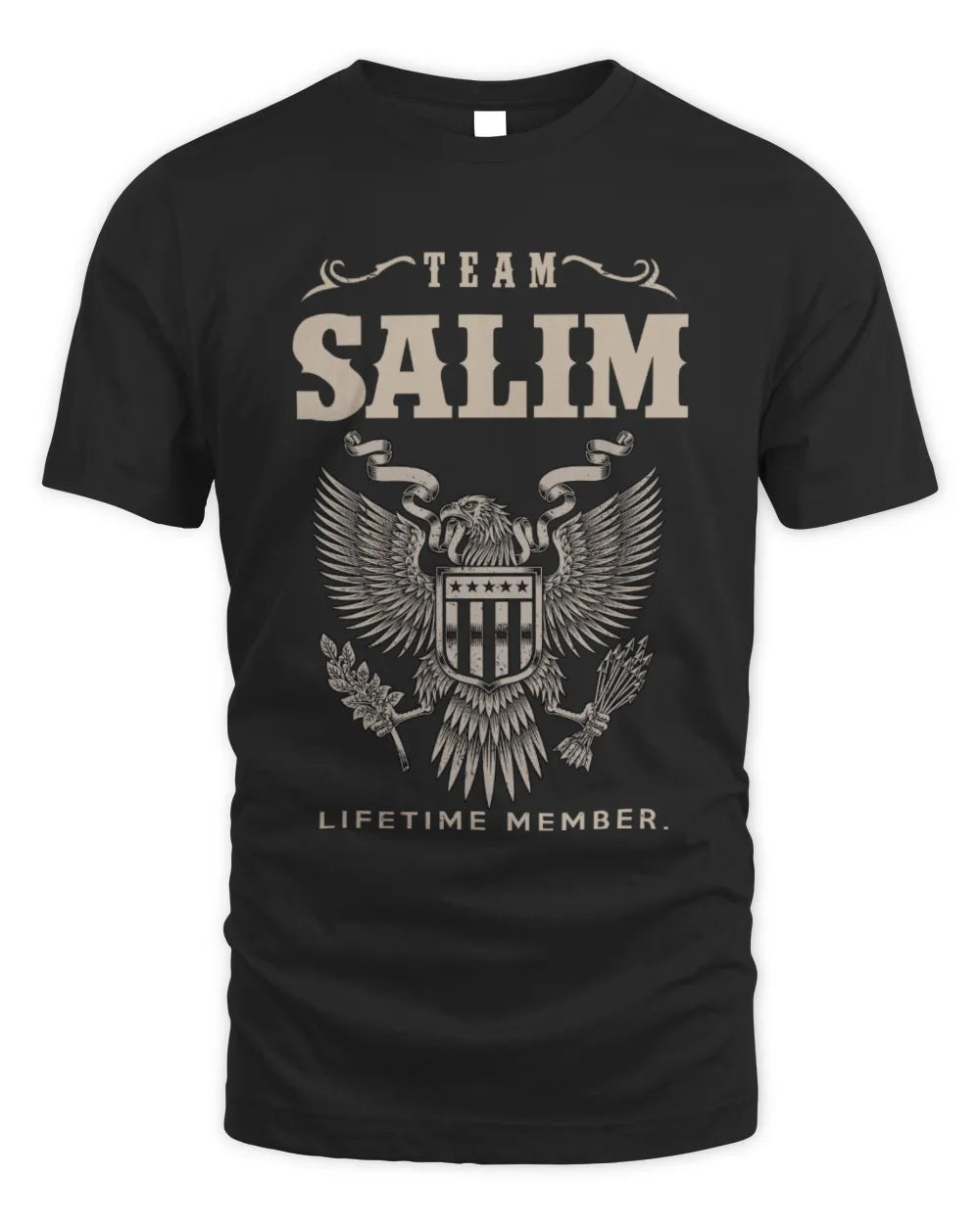 SALIM TP06-K82 – Personalized Classic Style Apparel “Team NAME Lifetime Member” - Unisex Standard T-Shirt - Black