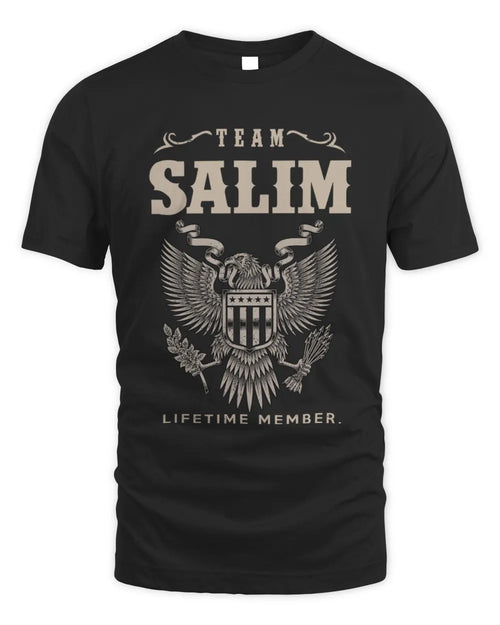 SALIM TP06-K82 – Personalized Classic Style Apparel “Team NAME Lifetime Member” - Unisex Standard T-Shirt - Black