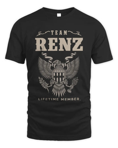 RENZ TP06-K82 – Personalized Classic Style Apparel “Team NAME Lifetime Member” - Unisex Standard T-Shirt - Black