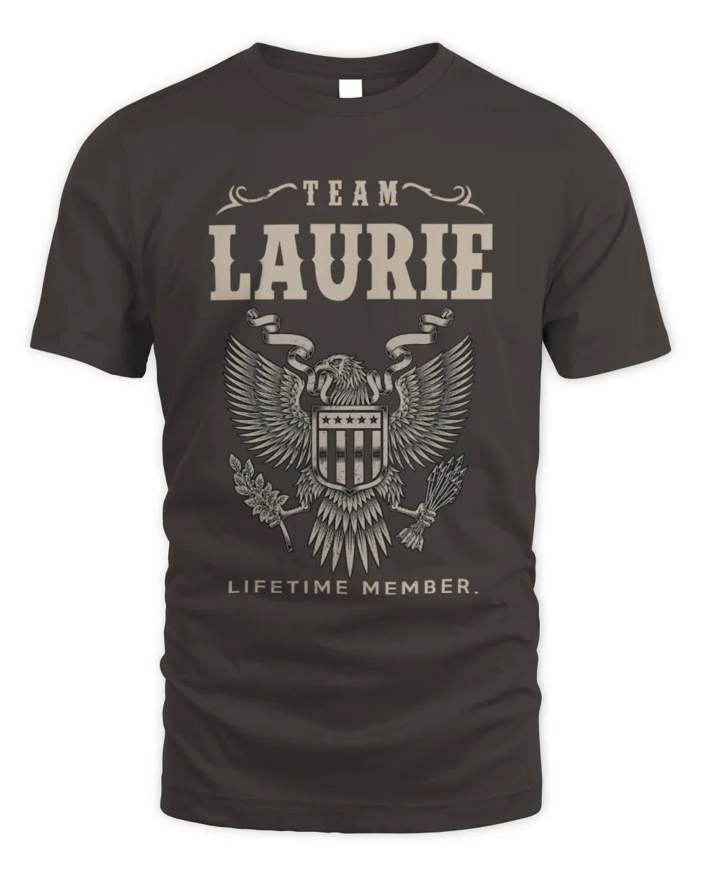 LAURIE TP06-K82 – Personalized Classic Style Apparel “Team NAME Lifetime Member” - Unisex Standard T-Shirt - Dark Chocolate