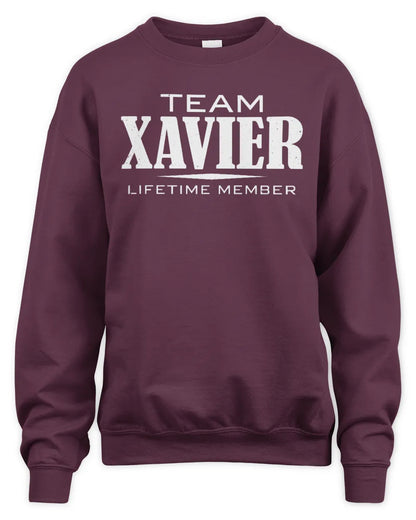 XAVIER BL62-K4-128 - Personalized “Team NAME Lifetime Member” - Unisex Sweatshirt - Maroon