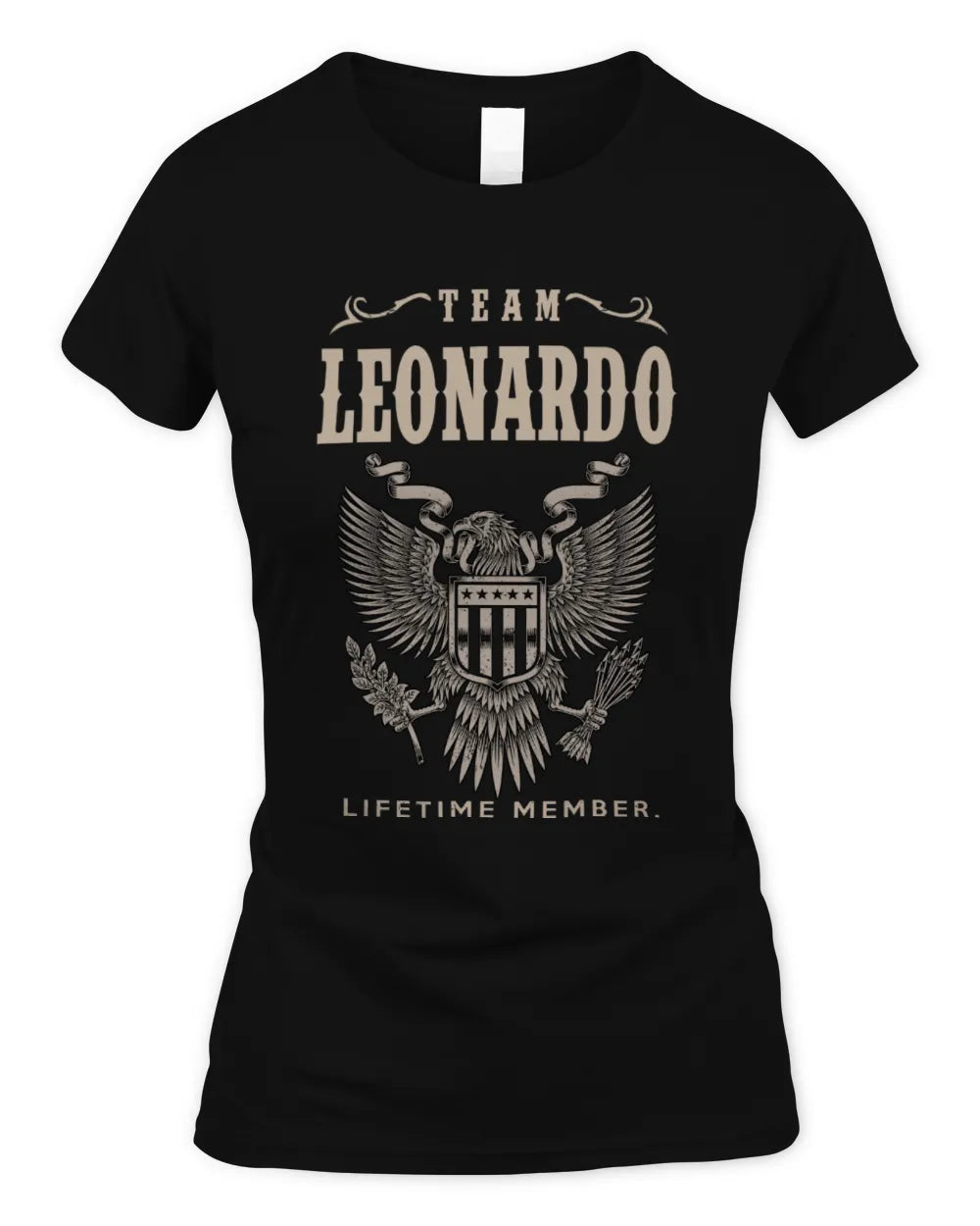 LEONARDO TP06-K82 – Personalized Classic Style Apparel “Team NAME Lifetime Member” - Women's Standard T-Shirt - Black