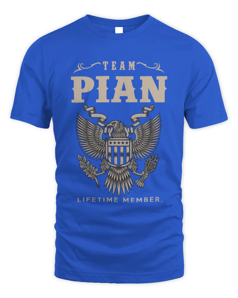 PIAN TP06-K82 – Personalized Classic Style Apparel “Team NAME Lifetime Member” - Unisex Standard T-Shirt - Royal