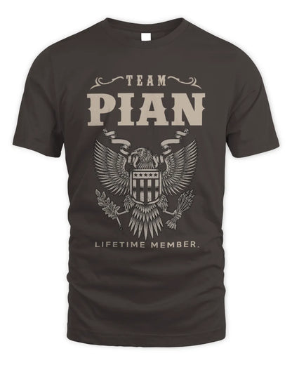 PIAN TP06-K82 – Personalized Classic Style Apparel “Team NAME Lifetime Member” - Unisex Standard T-Shirt - Dark Chocolate