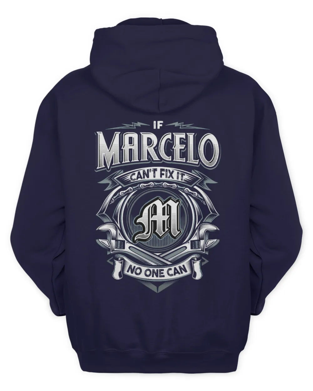 MARCELO AP81-K4-626 - Personalized Ahmed Quote Apparel “If Ahmed Can't Fix It, No One Can” - Unisex Hoodie - Navy