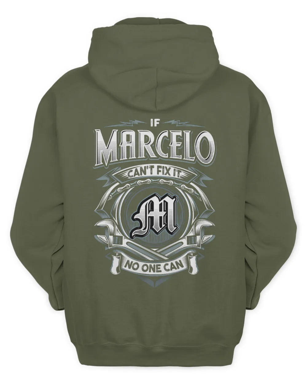 MARCELO AP81-K4-626 - Personalized Ahmed Quote Apparel “If Ahmed Can't Fix It, No One Can” - Unisex Hoodie - Military Green