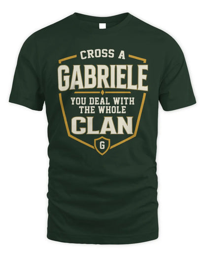 GABRIELE NT1-K008 Cross A/An NAME, You Deal With the Whole Clan | Personalized Vintage T-Shirt - Unisex Standard T-Shirt - Forest Green