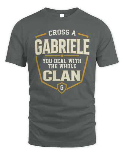 GABRIELE NT1-K008 Cross A/An NAME, You Deal With the Whole Clan | Personalized Vintage T-Shirt - Unisex Standard T-Shirt - Charcoal