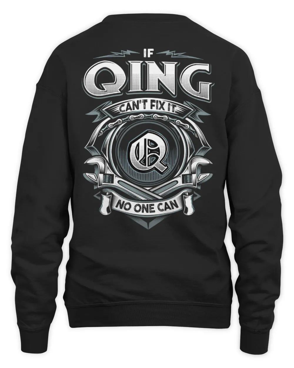QING AP81-K4-626 - Personalized Ahmed Quote Apparel “If Ahmed Can't Fix It, No One Can” - Unisex Sweatshirt - Black