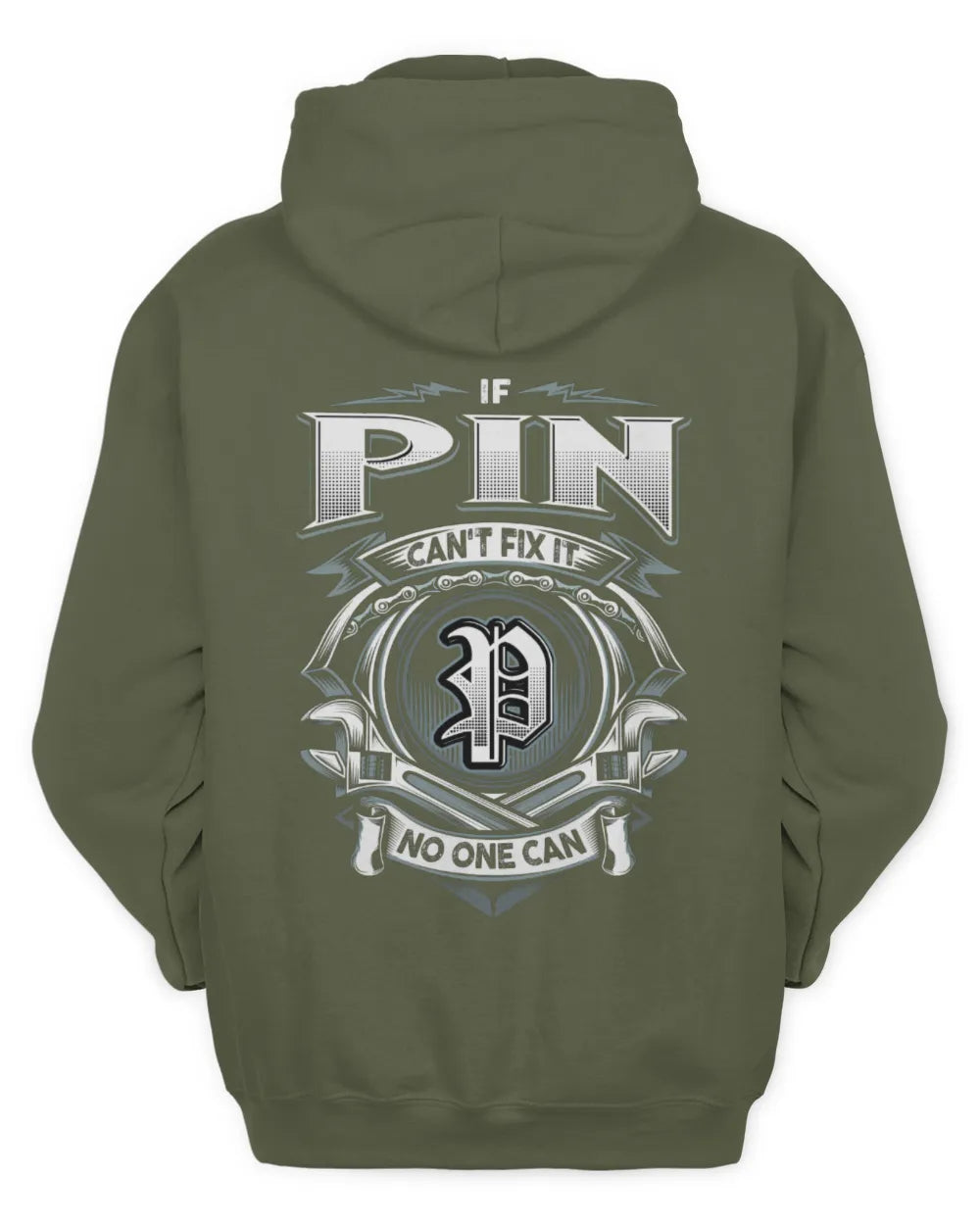 PIN AP81-K4-626 - Personalized Ahmed Quote Apparel “If Ahmed Can't Fix It, No One Can” - Unisex Hoodie - Military Green