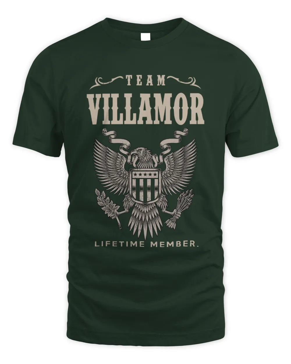 VILLAMOR TP06-K82 – Personalized Classic Style Apparel “Team NAME Lifetime Member” - Unisex Standard T-Shirt - Forest Green