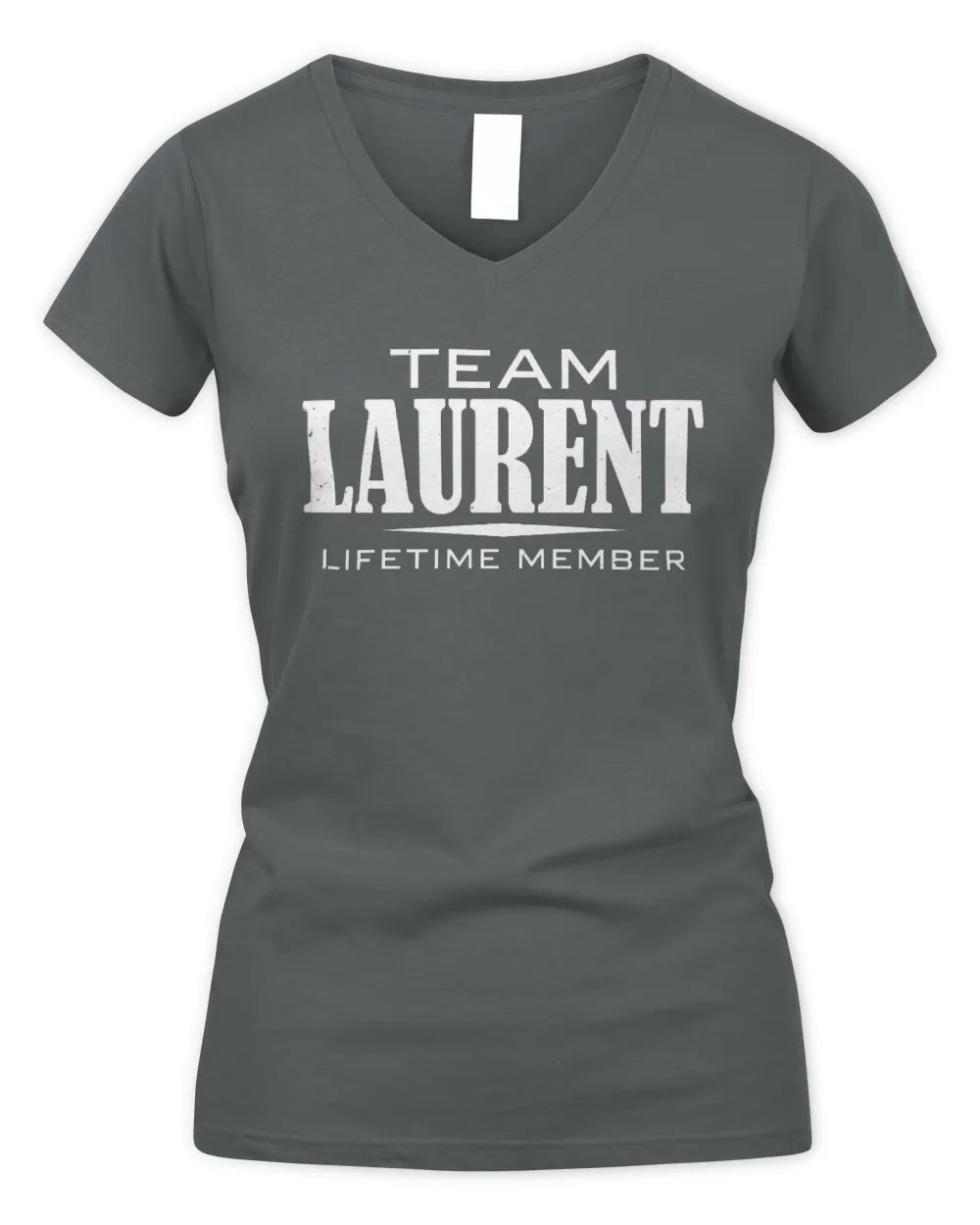 LAURENT BL62-K4-128 - Personalized “Team NAME Lifetime Member” - Women's V-Neck T-Shirt - Charcoal