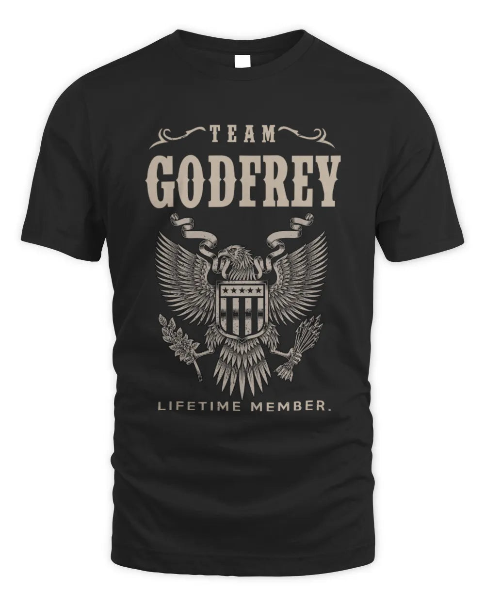 GODFREY TP06-K82 – Personalized Classic Style Apparel “Team NAME Lifetime Member” - Unisex Standard T-Shirt - Black