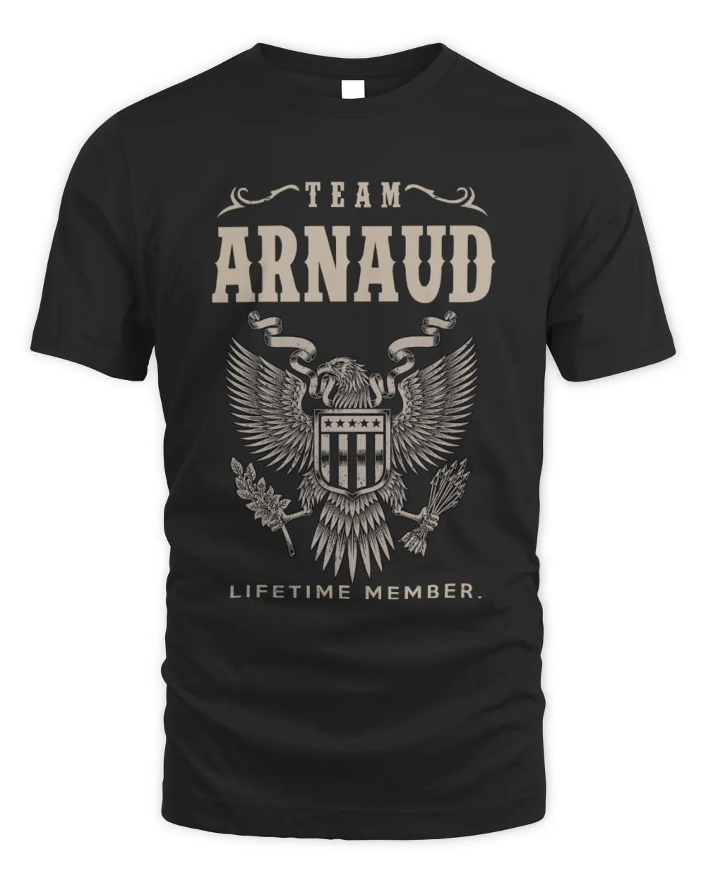 ARNAUD TP06-K82 – Personalized Classic Style Apparel “Team NAME Lifetime Member” - Unisex Standard T-Shirt - Black