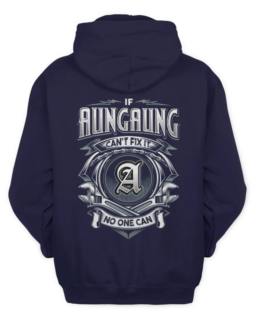 AUNGAUNG AP81-K4-626 - Personalized Ahmed Quote Apparel “If Ahmed Can't Fix It, No One Can” - Unisex Hoodie - Navy