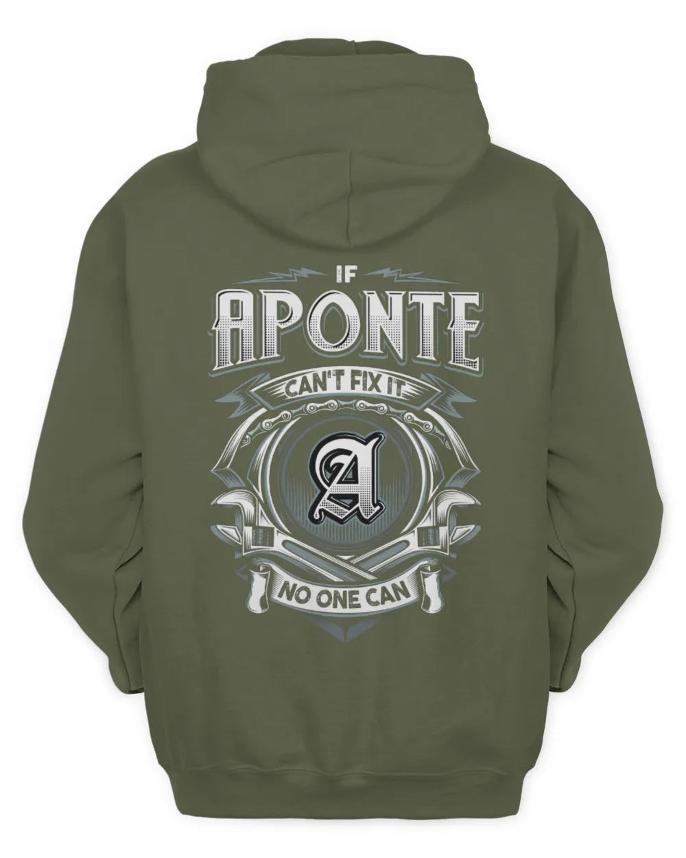 APONTE AP81-K4-626 - Personalized Ahmed Quote Apparel “If Ahmed Can't Fix It, No One Can” - Unisex Hoodie - Military Green