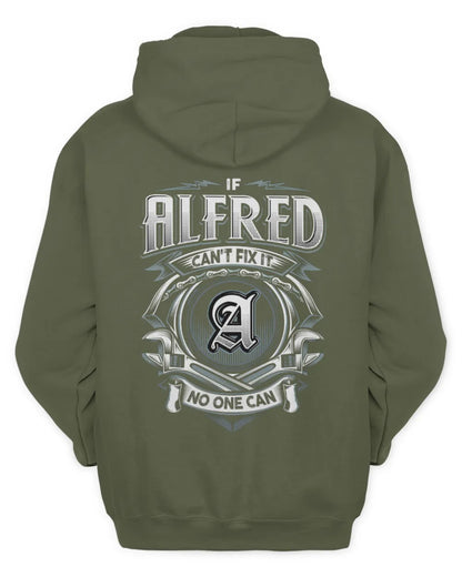 ALFRED AP81-K4-626 - Personalized Ahmed Quote Apparel “If Ahmed Can't Fix It, No One Can” - Unisex Hoodie - Military Green