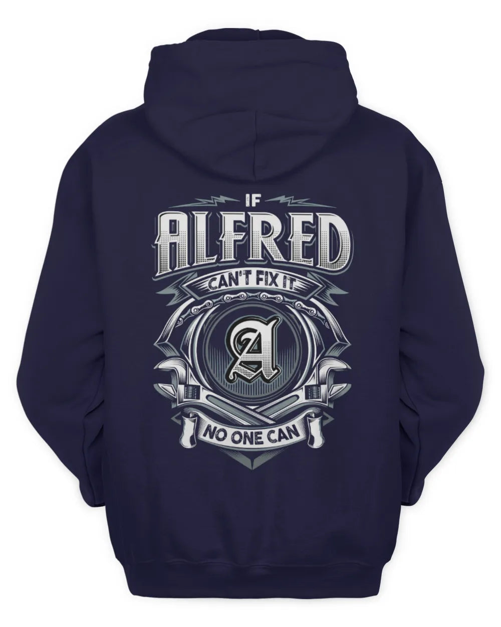 ALFRED AP81-K4-626 - Personalized Ahmed Quote Apparel “If Ahmed Can't Fix It, No One Can” - Unisex Hoodie - Navy