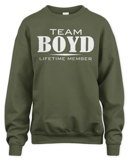 BOYD BL62-K4-128 - Personalized “Team NAME Lifetime Member” - Unisex Sweatshirt - Military Green
