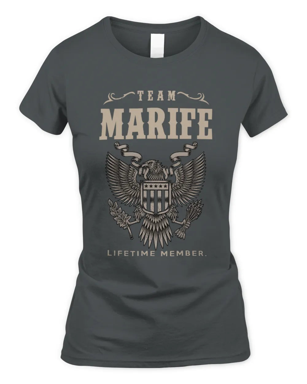 MARIFE TP06-K82 – Personalized Classic Style Apparel “Team NAME Lifetime Member” - Women's Standard T-Shirt - Charcoal