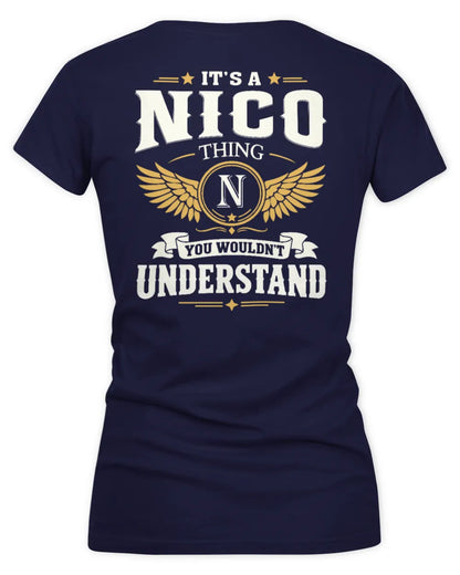 NICO KT06-M008 It’s a [NAME] Thing – You Wouldn’t Understand | Personalized Vintage T-Shirt - Women's V-Neck T-Shirt - Navy