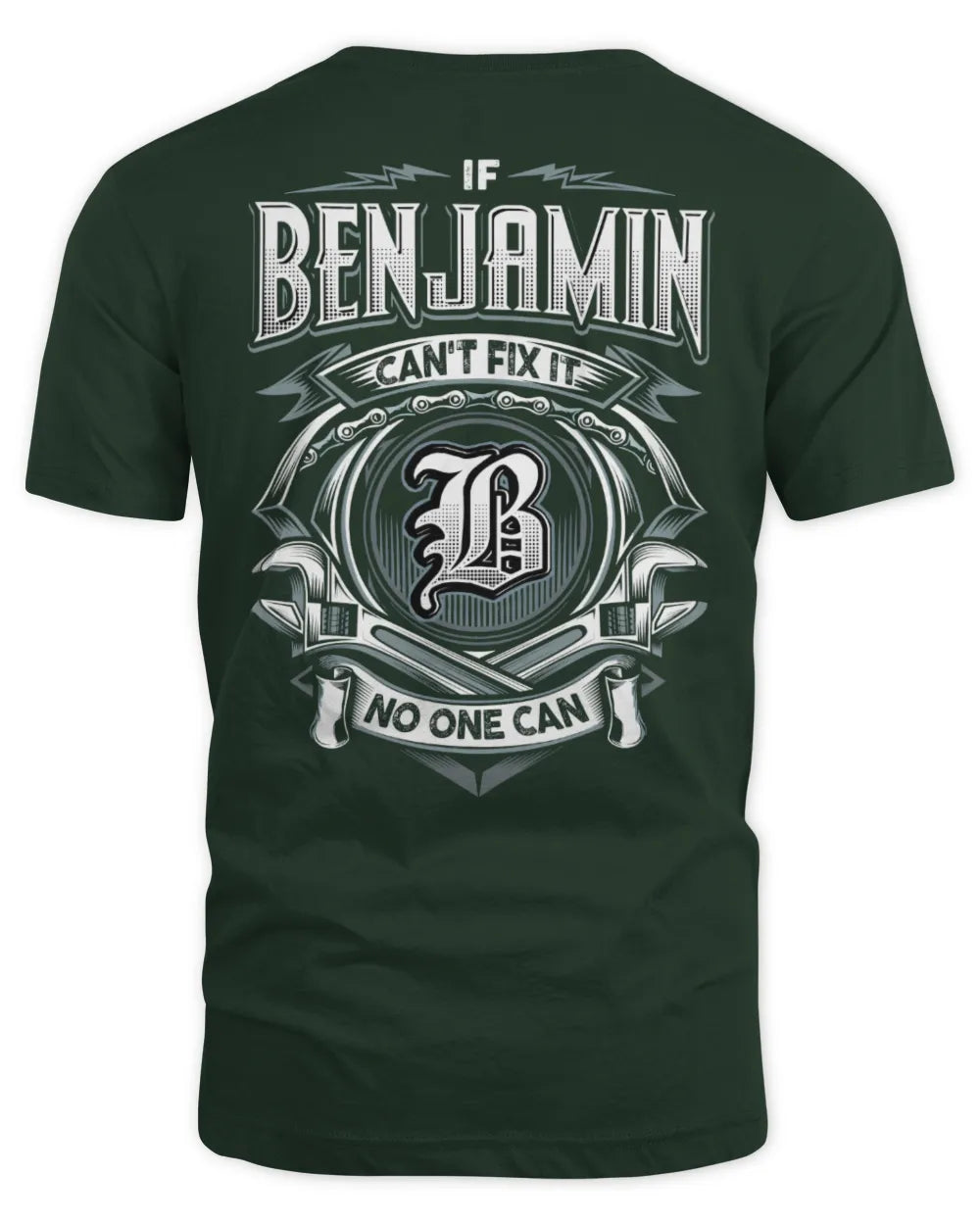 BENJAMIN AP81-K4-626 - Personalized Ahmed Quote Apparel “If Ahmed Can't Fix It, No One Can” - Unisex Standard T-Shirt - Forest Green