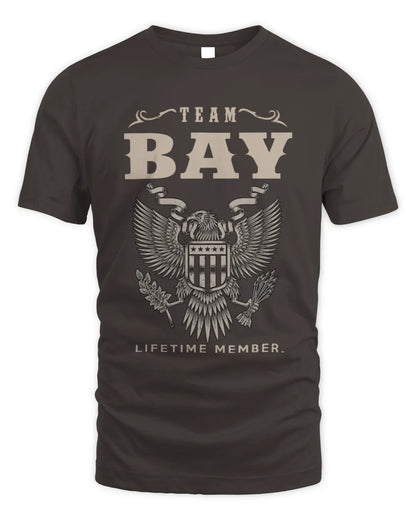 BAY TP06-K82 – Personalized Classic Style Apparel “Team NAME Lifetime Member” - Unisex Standard T-Shirt - Dark Chocolate