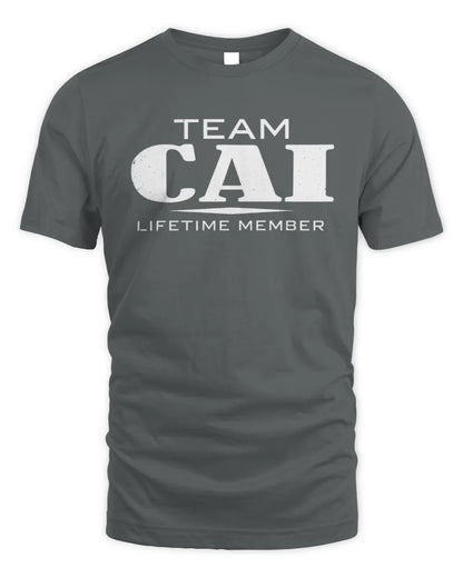 CAI BL62-K4-128 - Personalized “Team NAME Lifetime Member” - Unisex Standard T-Shirt - Charcoal