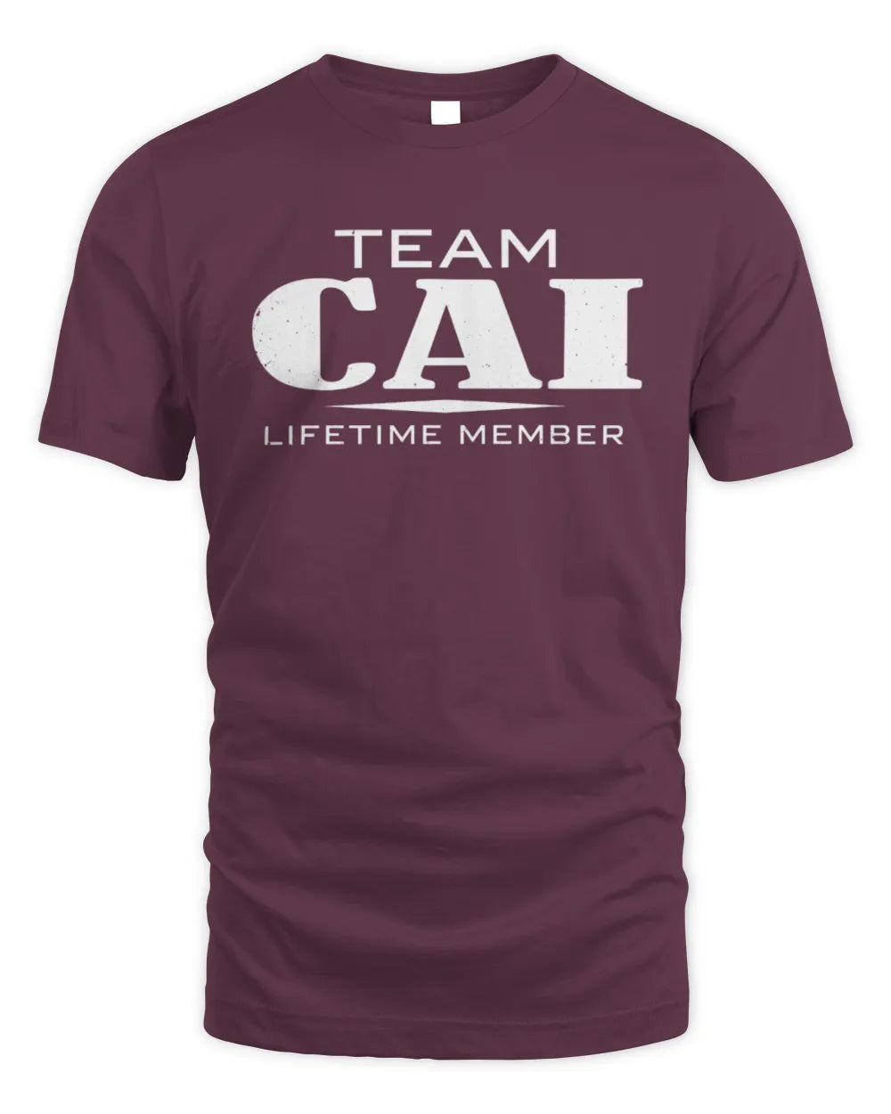 CAI BL62-K4-128 - Personalized “Team NAME Lifetime Member” - Unisex Standard T-Shirt - Maroon