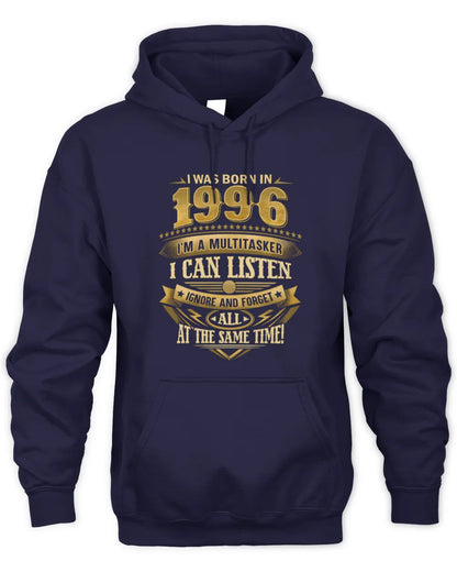 1996 HH89-K2 – Funny Birth Year Multitasker Quote T-Shirt - Unisex Hoodie - Navy