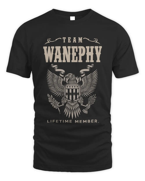 WANEPHY TP06-K82 – Personalized Classic Style Apparel “Team NAME Lifetime Member” - Unisex Standard T-Shirt - Black
