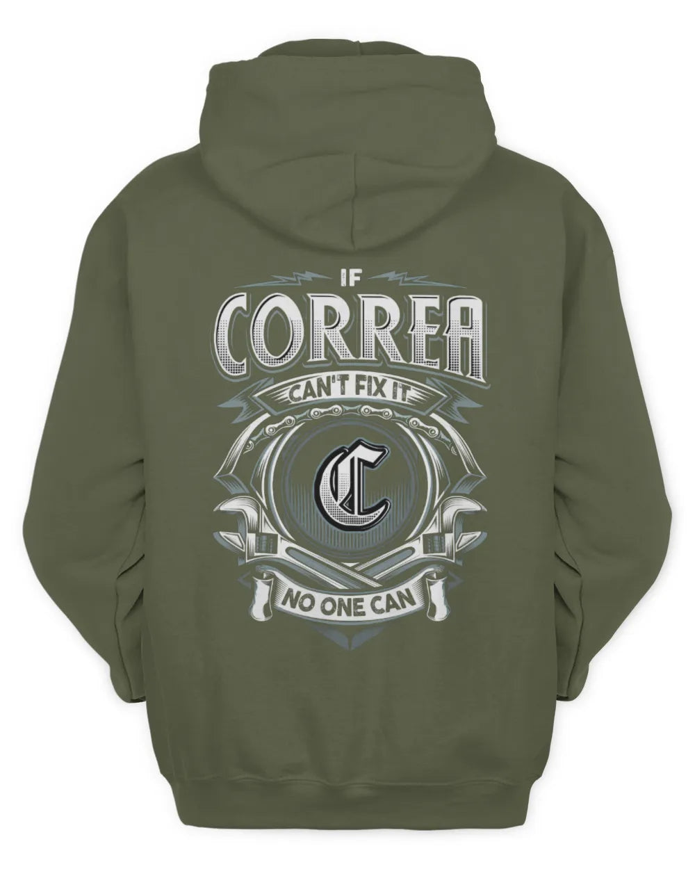 CORREA AP81-K4-626 - Personalized Ahmed Quote Apparel “If Ahmed Can't Fix It, No One Can” - Unisex Hoodie - Military Green