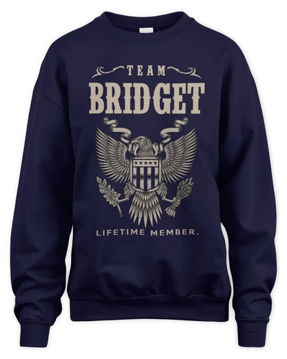BRIDGET TP06-K82 – Personalized Classic Style Apparel “Team NAME Lifetime Member” - Unisex Sweatshirt - Navy