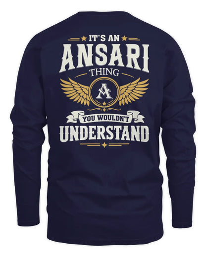 ANSARI KT06-M008 It’s a [NAME] Thing – You Wouldn’t Understand | Personalized Vintage T-Shirt - Men's Long Sleeved T-Shirt - Navy