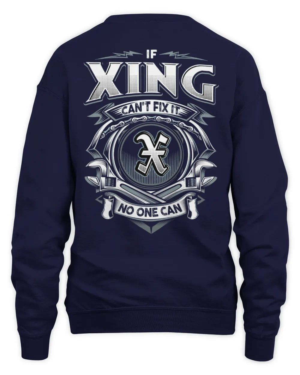 XING AP81-K4-626 - Personalized Ahmed Quote Apparel “If Ahmed Can't Fix It, No One Can” - Unisex Sweatshirt - Navy