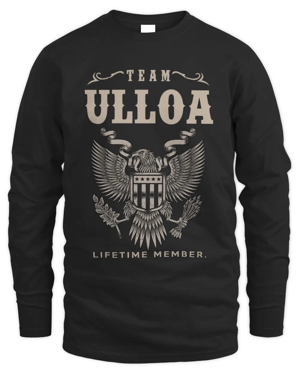 ULLOA TP06-K82 – Personalized Classic Style Apparel “Team NAME Lifetime Member” - Men's Long Sleeved T-Shirt - Black