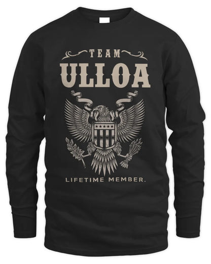 ULLOA TP06-K82 – Personalized Classic Style Apparel “Team NAME Lifetime Member” - Men's Long Sleeved T-Shirt - Black