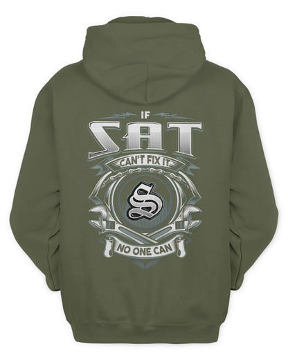 SAT AP81-K4-626 - Personalized Ahmed Quote Apparel “If Ahmed Can't Fix It, No One Can” - Unisex Hoodie - Military Green