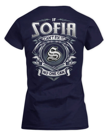 SOFIA AP81-K4-626 - Personalized Ahmed Quote Apparel “If Ahmed Can't Fix It, No One Can” - Women's Standard T-Shirt - Navy