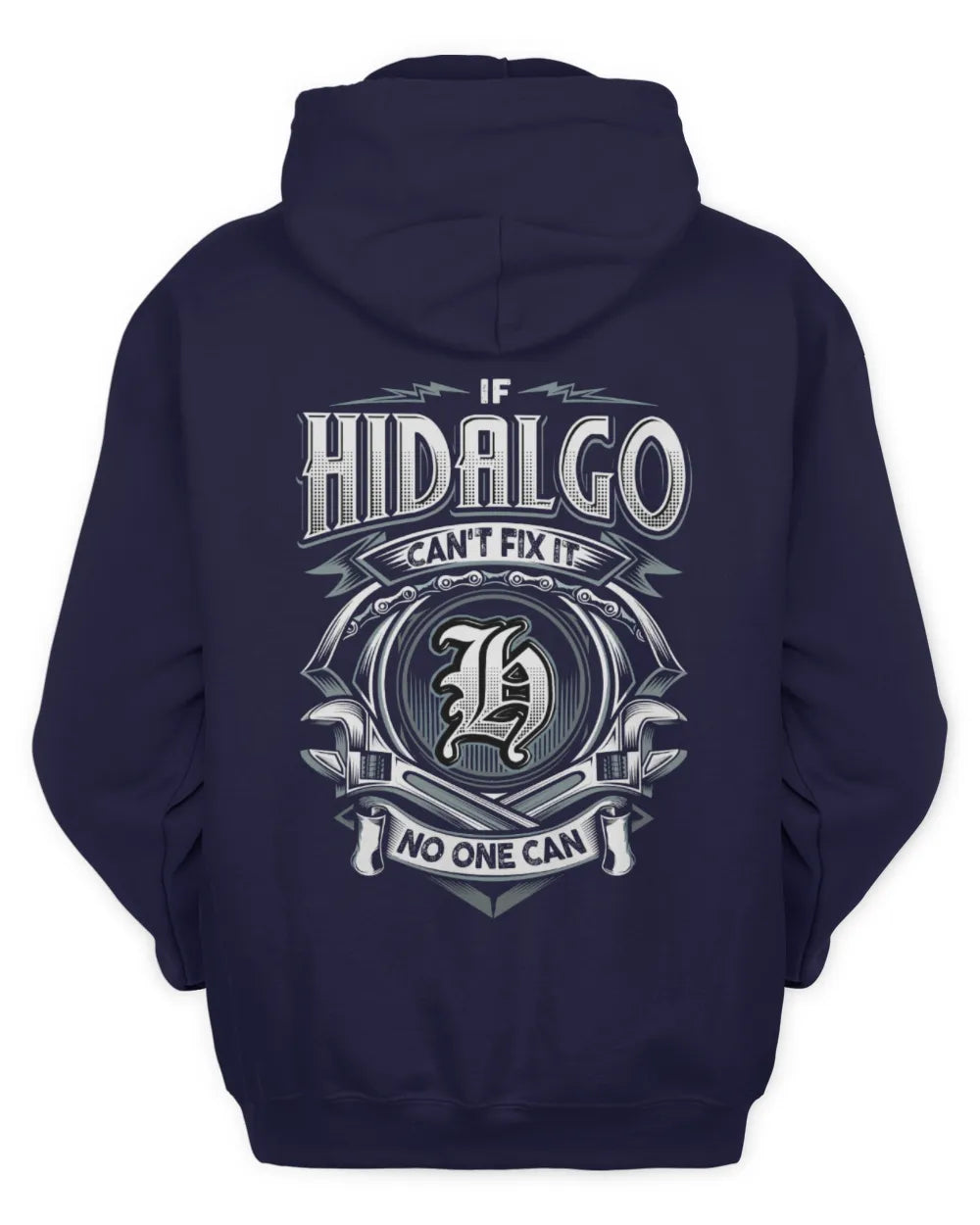 HIDALGO AP81-K4-626 - Personalized Ahmed Quote Apparel “If Ahmed Can't Fix It, No One Can” - Unisex Hoodie - Navy