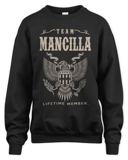 MANCILLA TP06-K82 – Personalized Classic Style Apparel “Team NAME Lifetime Member” - Unisex Sweatshirt - Black