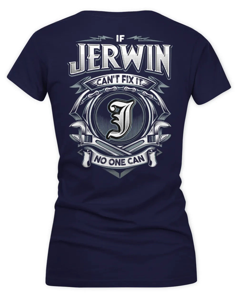 JERWIN AP81-K4-626 - Personalized Ahmed Quote Apparel “If Ahmed Can't Fix It, No One Can” - Women's V-Neck T-Shirt - Navy