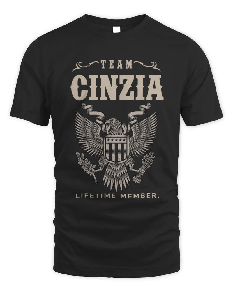 CINZIA TP06-K82 – Personalized Classic Style Apparel “Team NAME Lifetime Member” - Unisex Standard T-Shirt - Black