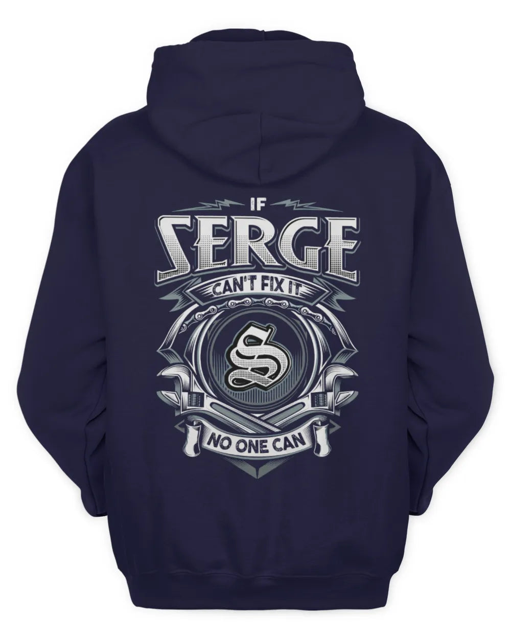 SERGE AP81-K4-626 - Personalized Ahmed Quote Apparel “If Ahmed Can't Fix It, No One Can” - Unisex Hoodie - Navy