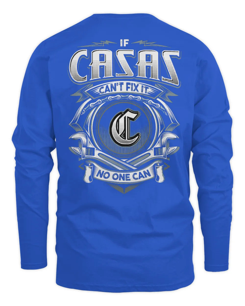 CASAS AP81-K4-626 - Personalized Ahmed Quote Apparel “If Ahmed Can't Fix It, No One Can” - Men's Long Sleeved T-Shirt - Royal
