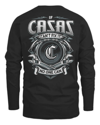 CASAS AP81-K4-626 - Personalized Ahmed Quote Apparel “If Ahmed Can't Fix It, No One Can” - Men's Long Sleeved T-Shirt - Black